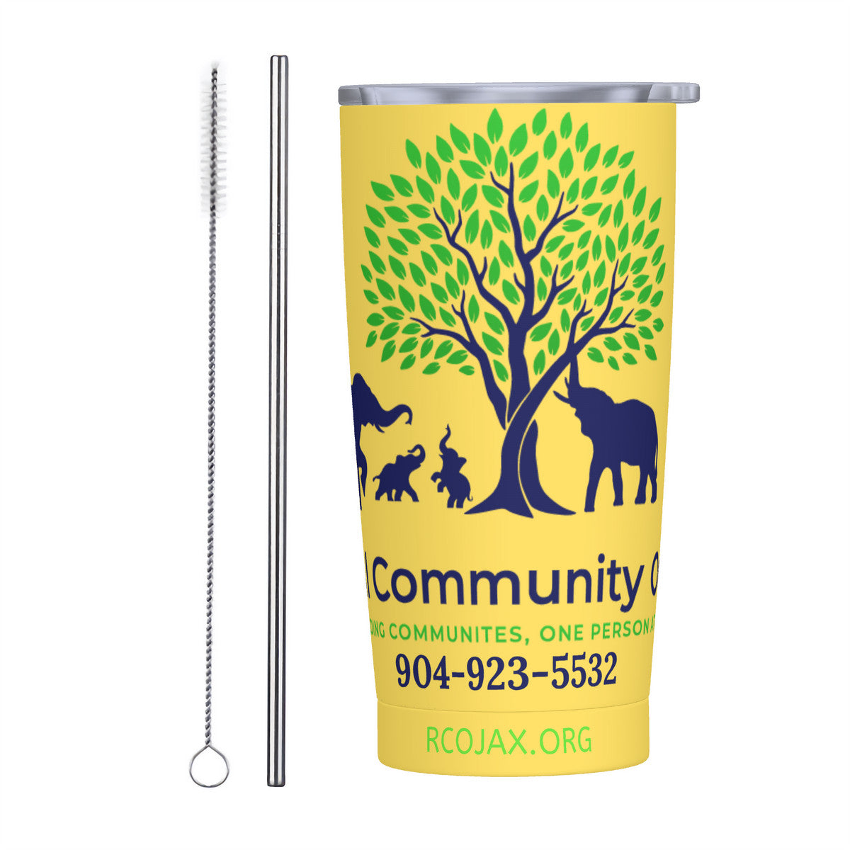 RCO-HC_C81 20oz Stainless Steel Straw Lid Cup-Yellow