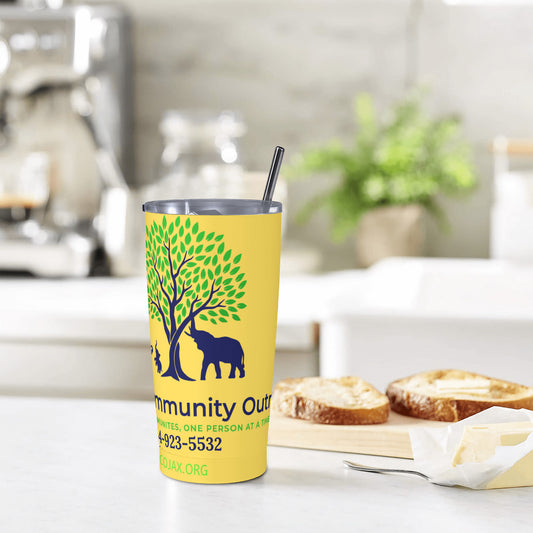 RCO-HC_C81 20oz Stainless Steel Straw Lid Cup-Yellow