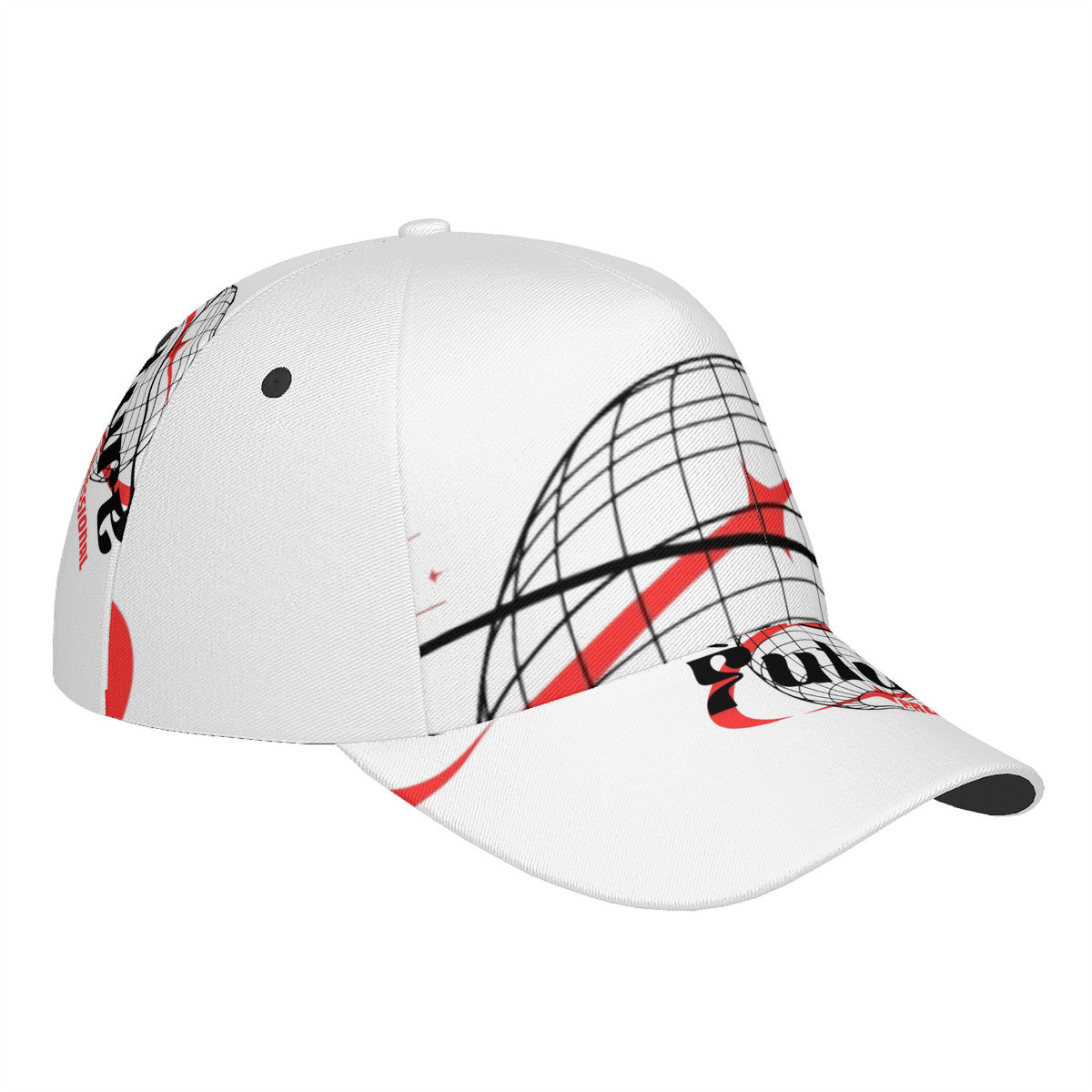 FP- HC_T9 Curved Brim Baseball Cap (AOP)-White