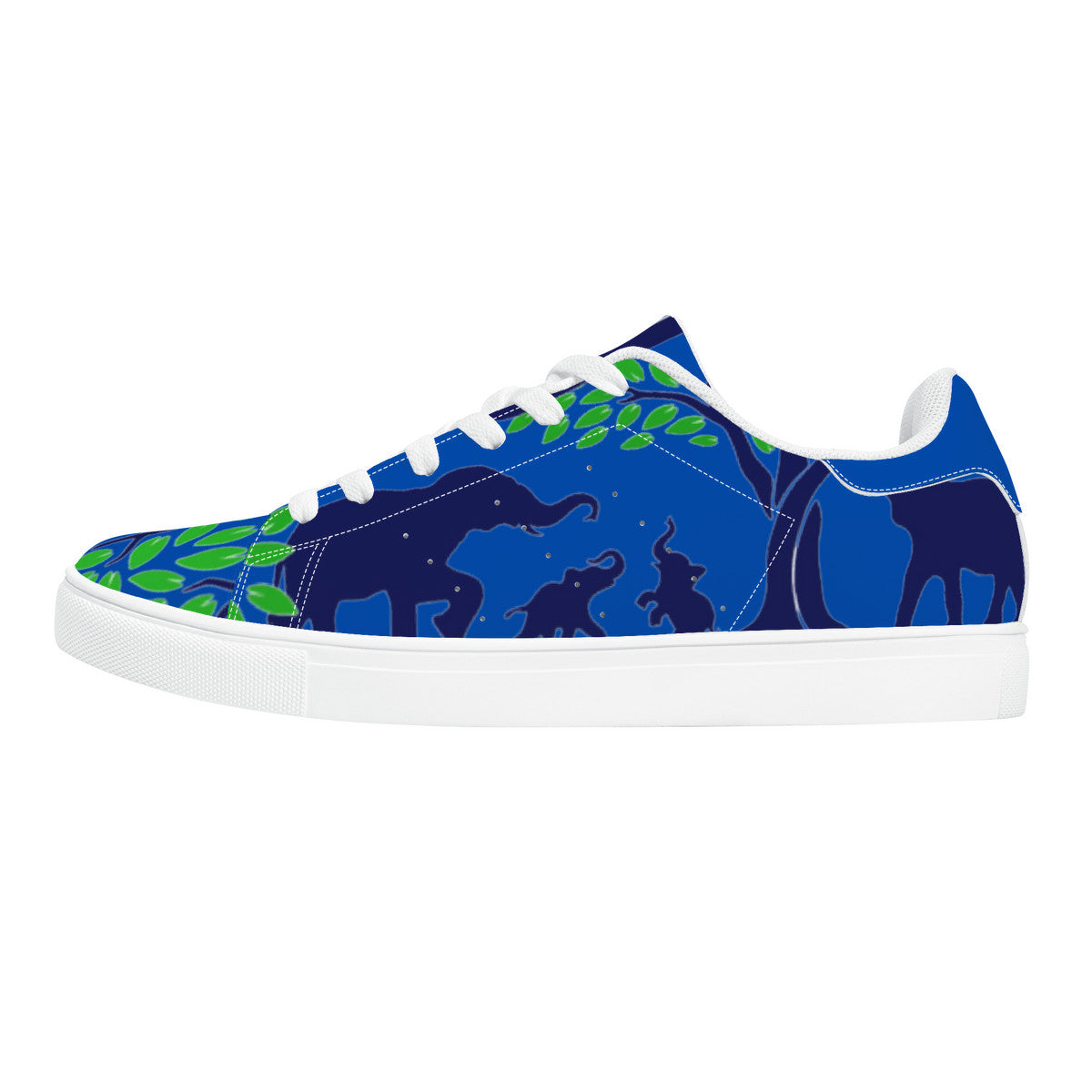 RCO-D27 Low-Top Synthetic Leather Sneakers - Blue AOP