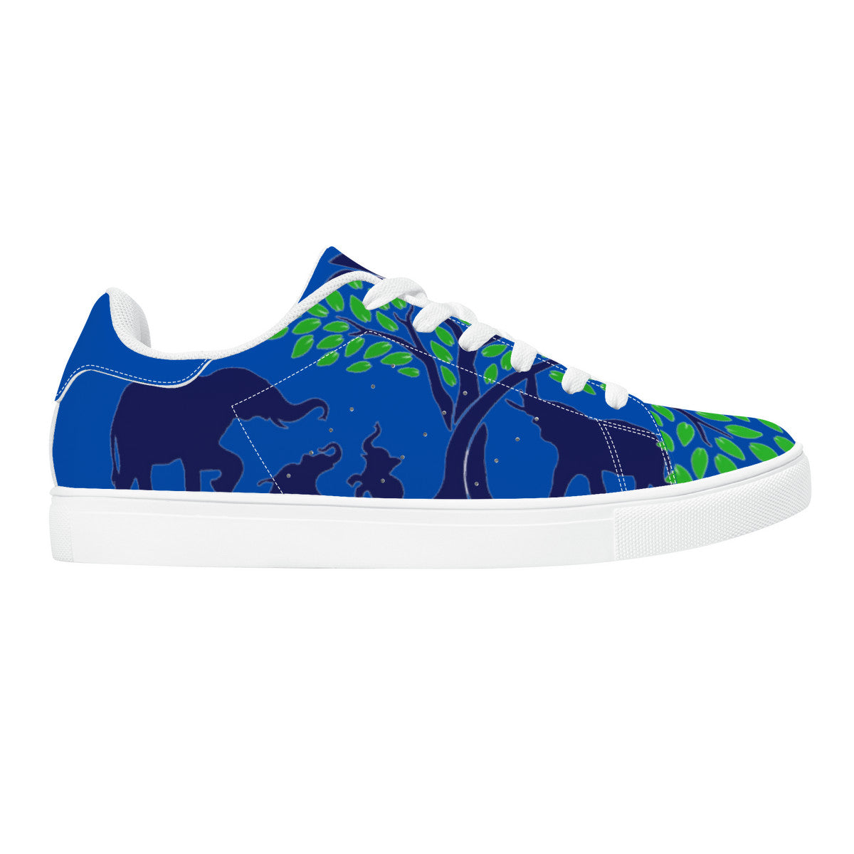 RCO-D27 Low-Top Synthetic Leather Sneakers - Blue AOP