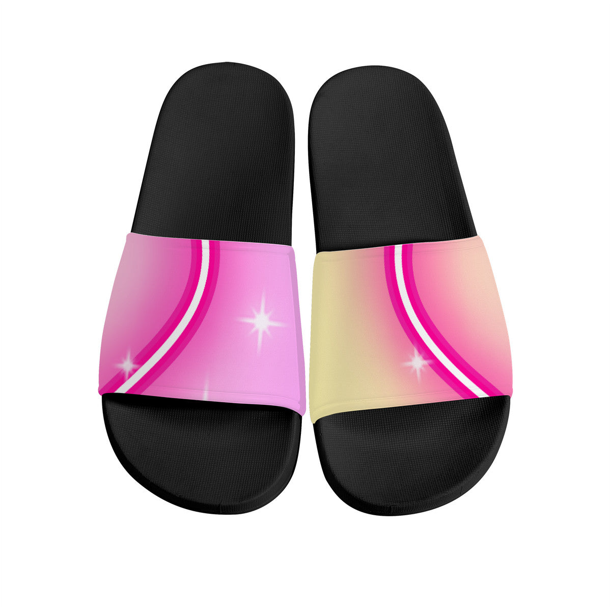 DA-D30 Slide Sandals - Black-Pink